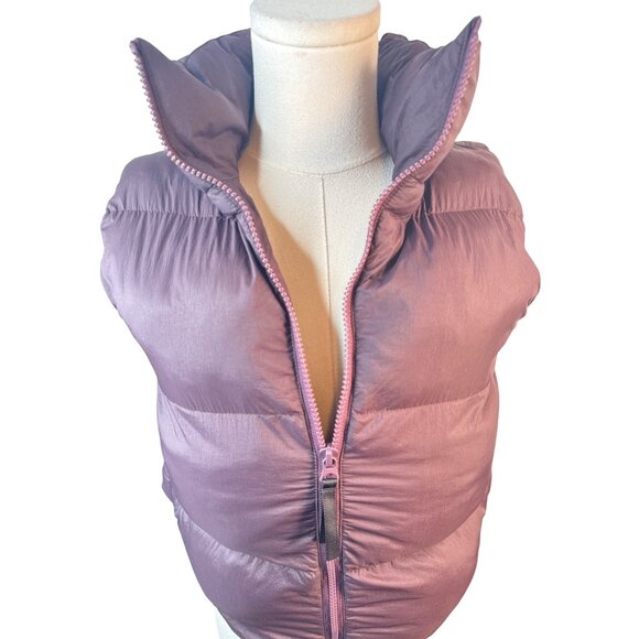 Madewell Womens Medium Puffer Vest Purple Zip Front Polyester Winter Warm - Picture 2 of 9